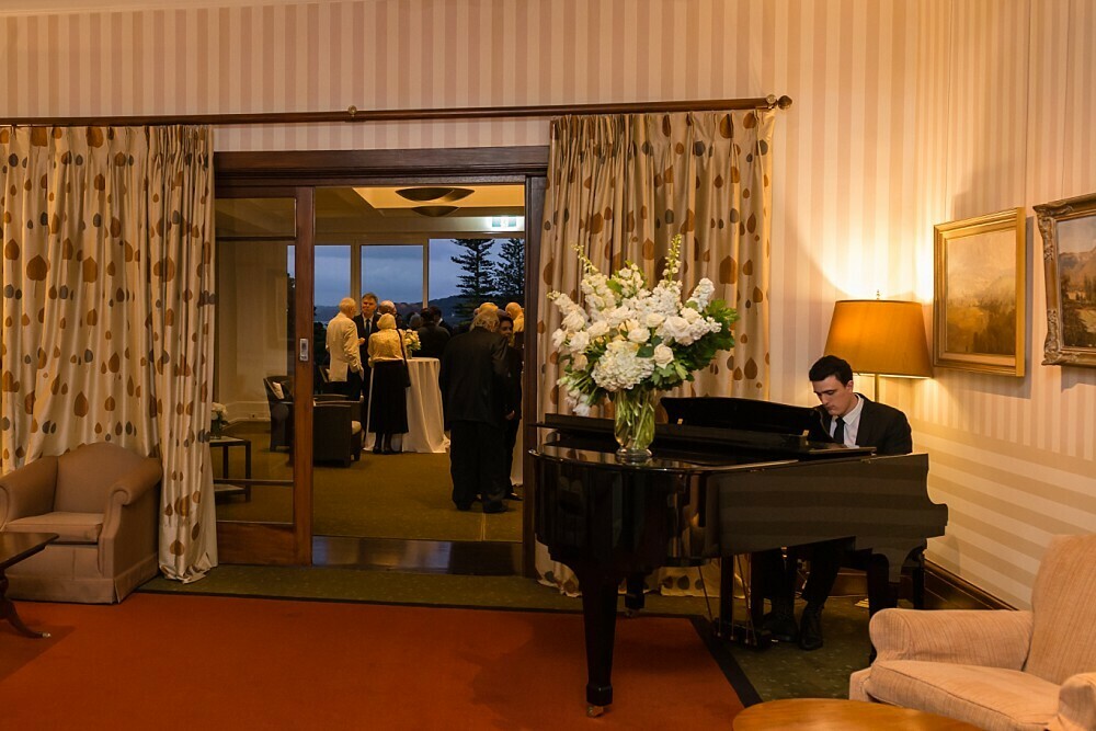 Piano player at party at The Royal Sydney Golf Club