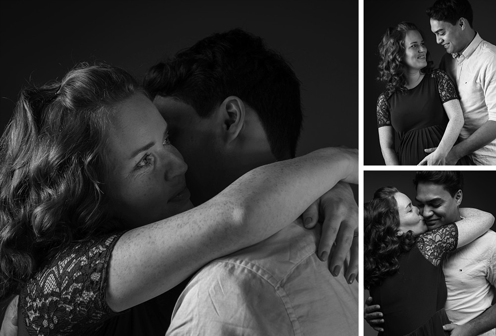 Pregnant couple in Sydney studio for maternity photography