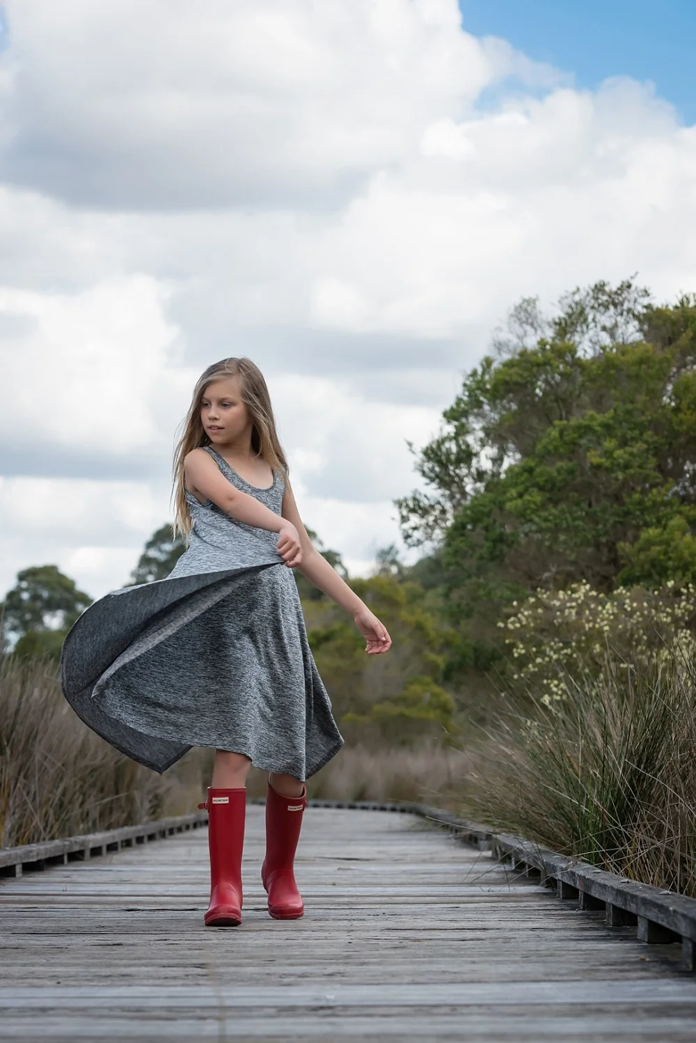 Girl dancing in park