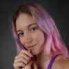 Young woman with pink hair in Sydney studio
