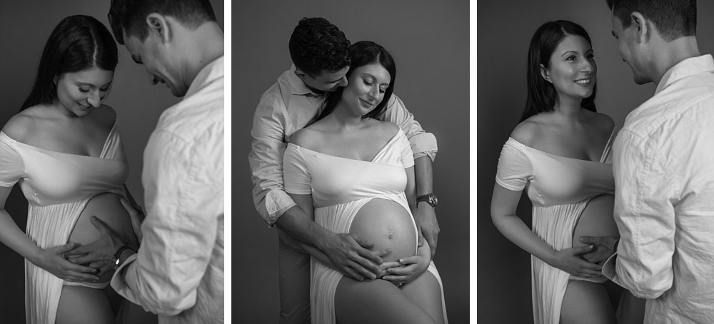 Young Caucasian couple in Sydney studio maternity photography session